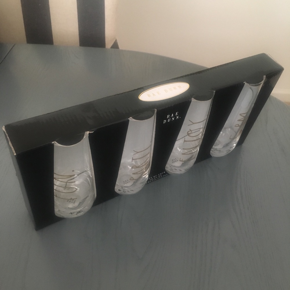 Rae Dunn stemless champagne flutes